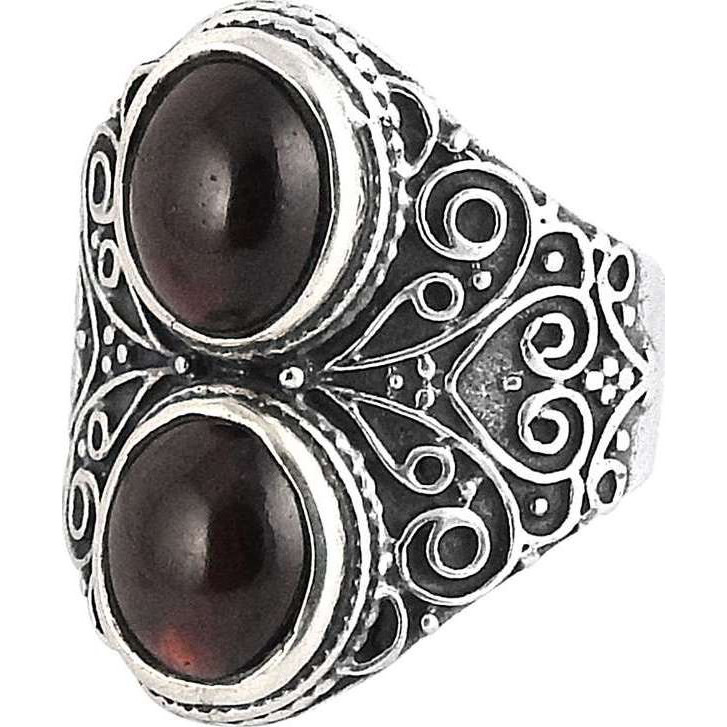 Paradise Lantern 925 Silver Garnet Ring