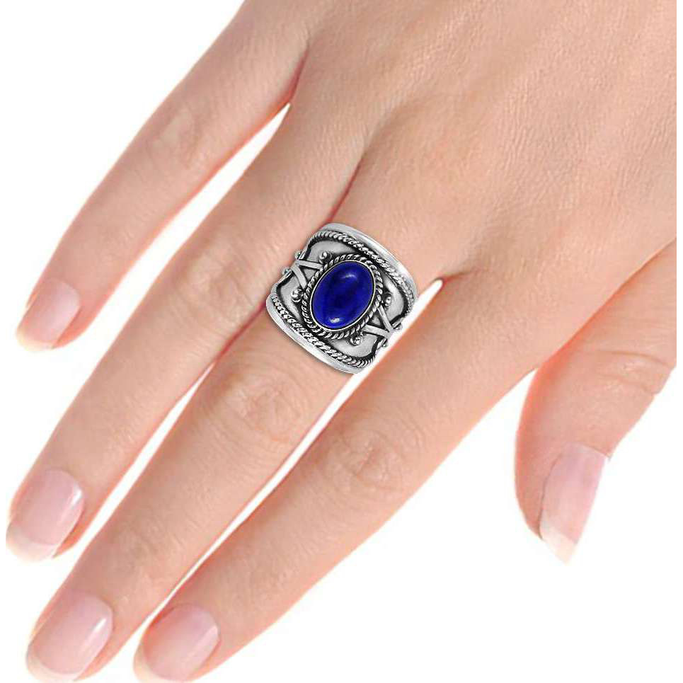 New Design!! Lapis 925 Sterling Silver Rings