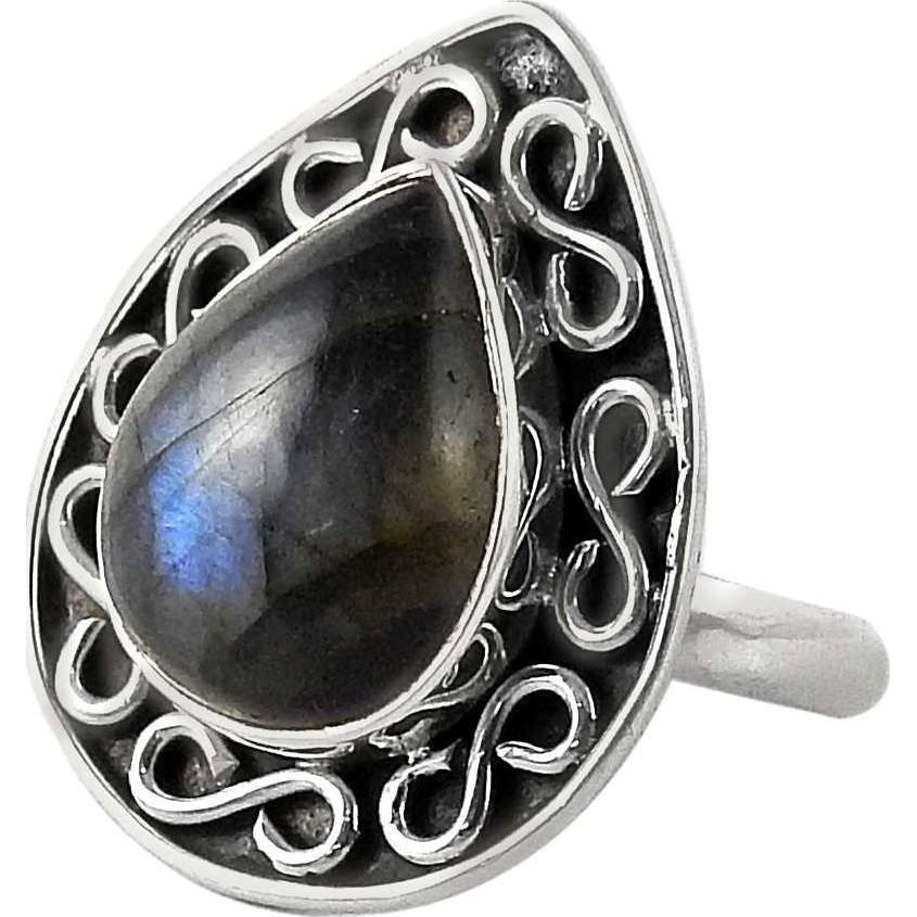 Secret Design ! 925 Sterling Silver Labradorite Ring