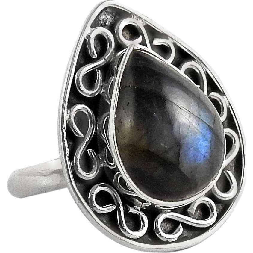 Secret Design ! 925 Sterling Silver Labradorite Ring