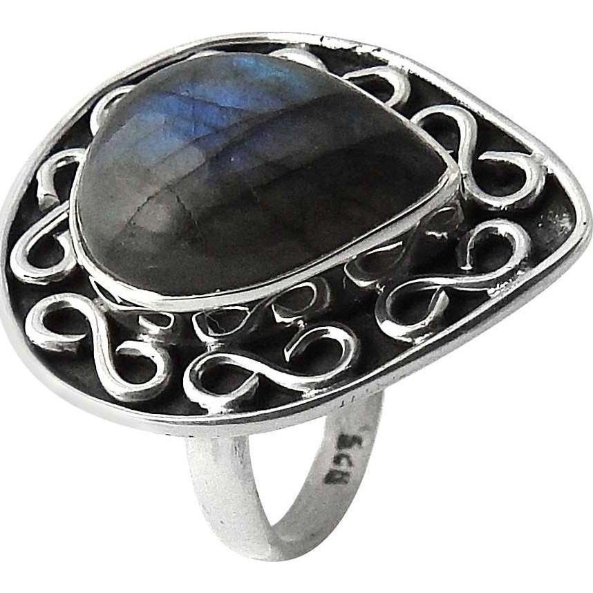 Secret Design ! 925 Sterling Silver Labradorite Ring