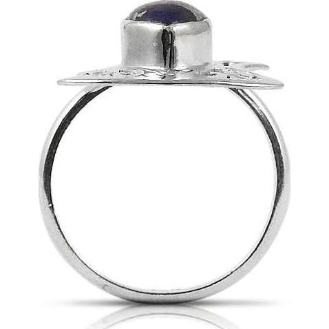 Passionate Modern Style Of  925 Sterling Silver Purple Copper Turquoise Ring