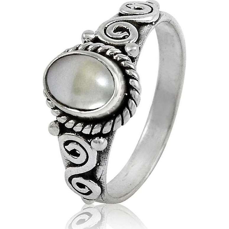 Fine  925 Sterling Silver Pearl Ring