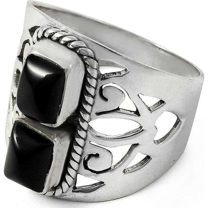 Big Secret Created  925 Sterling Silver Black Onyx Ring
