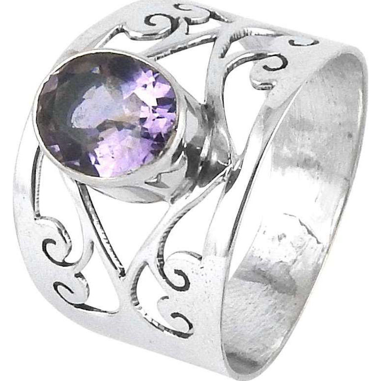 Big Falling In Love  Amethyst 925 Sterling Silver Ring