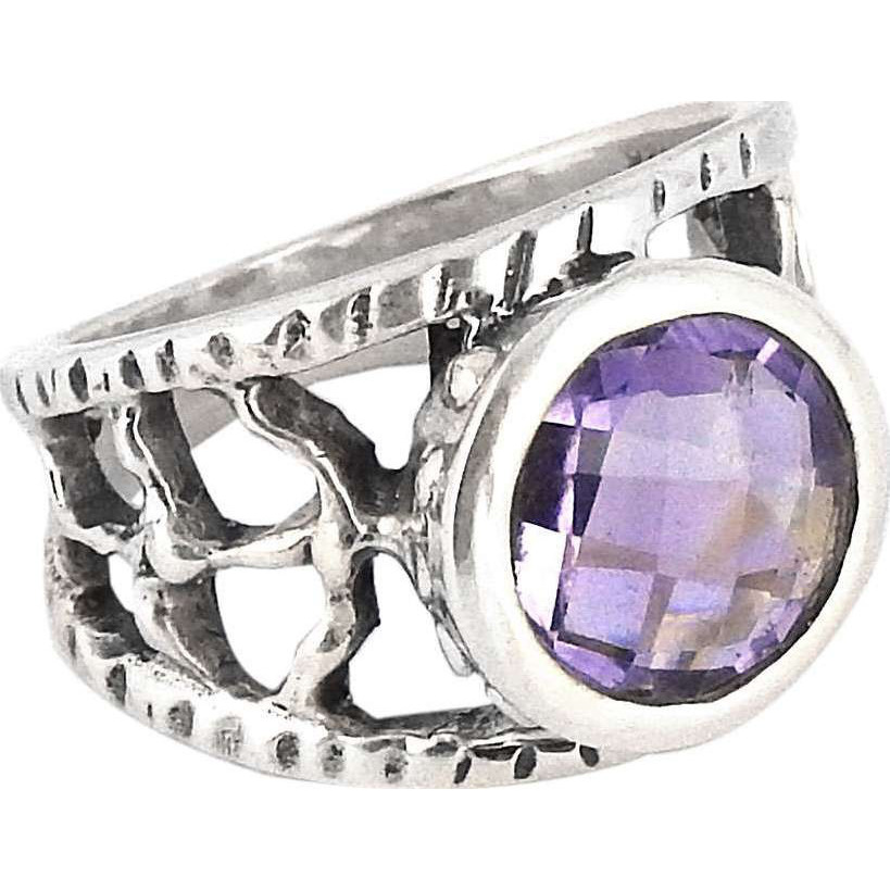 Big True Emotion !! Amethyst 925 Sterling Silver Ring