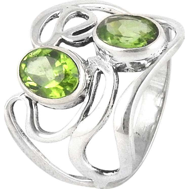 Cute Peridot 925 Sterling Silver Rings