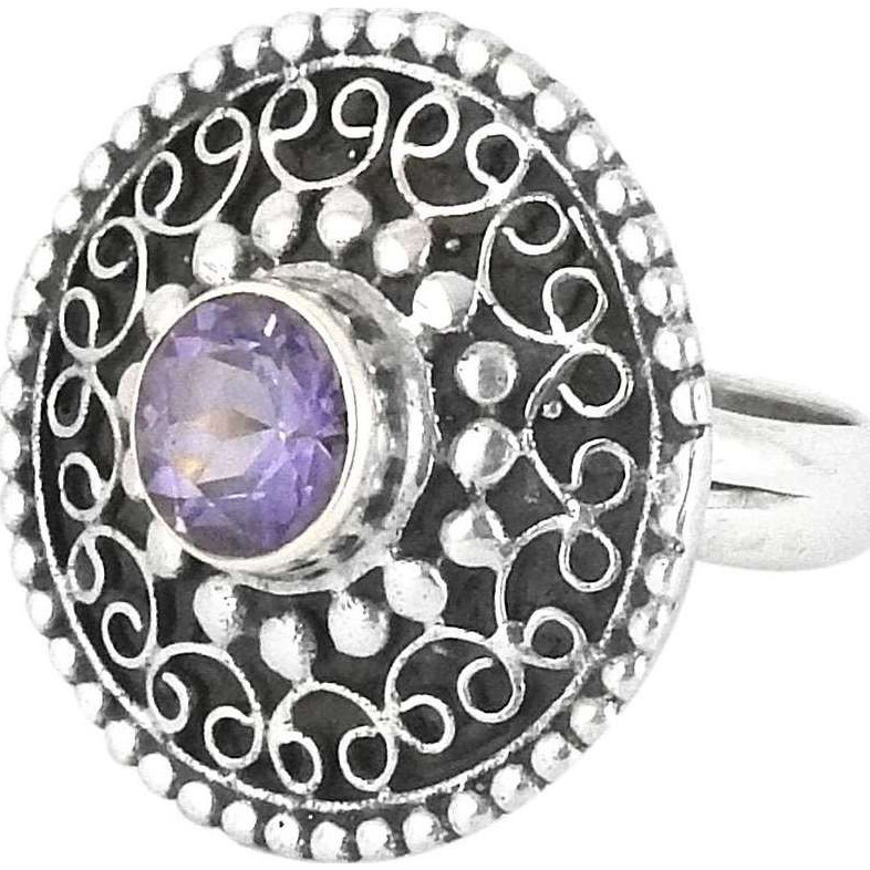 Daisy Moss Amethyst 925 Sterling Silver Rings