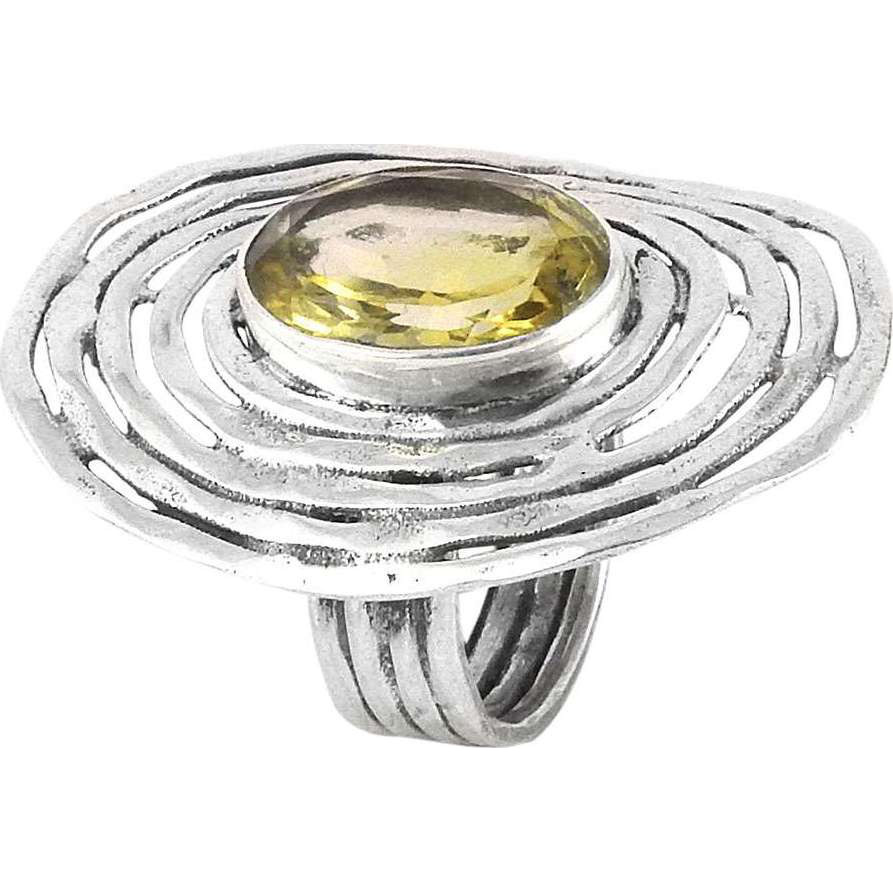 Very Light  Citrine 925 Sterling Silver Ring