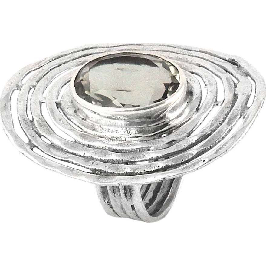 Paradise Bloom  Green Amethyst 925 Sterling Silver Ring