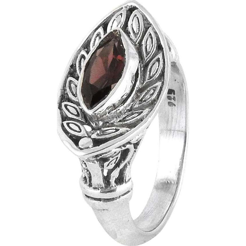 Big Royal Style Garnet 925 Sterling Silver Ring