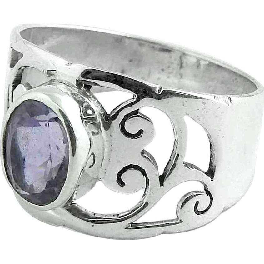 New Fashion Design Amethyst 925 Sterling Silver Ring