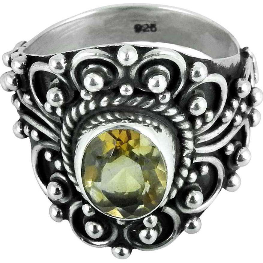 Stunning Natural Rich Citrine 925 Sterling Silver Ring