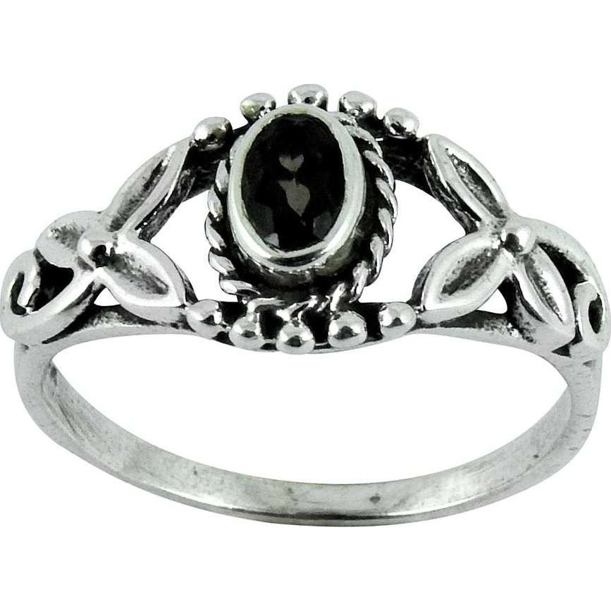Simple Smoky Quartz 925 Sterling Silver Ring