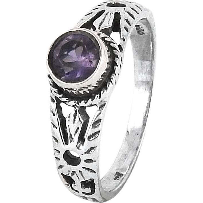Antique Handmade Amethyst 925 Sterling Silver Rings