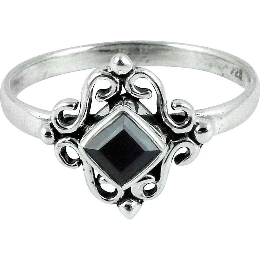 Created  Black Onyx 925 Sterling Silver Ring