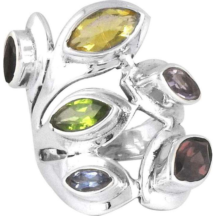 Draditions Peridot, Amethyst, Citrine, Garnet, Iolite, Smoky Quartz 925 Sterling Silver Rings