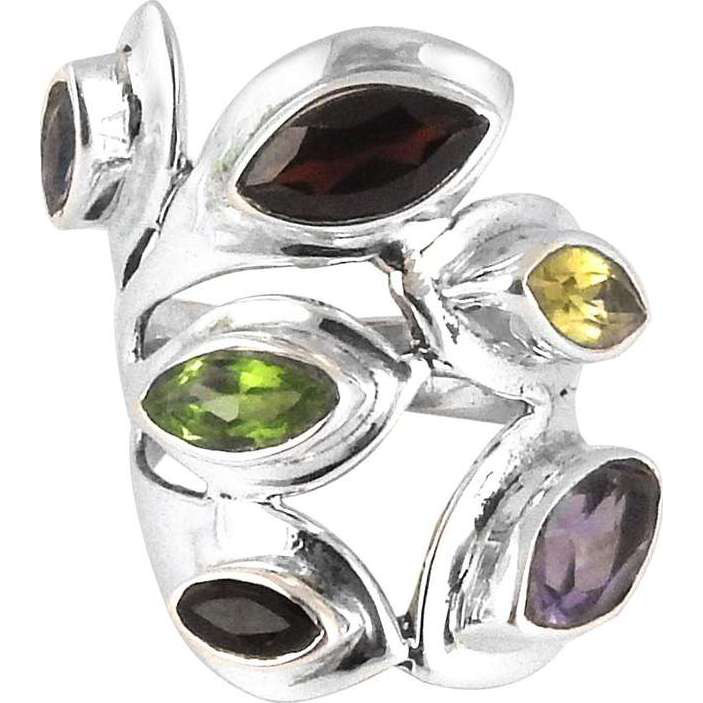 Fantastic Peridot, Amethyst, Citrine, Garnet, Iolite, Smoky Quartz 925 Sterling Silver Rings