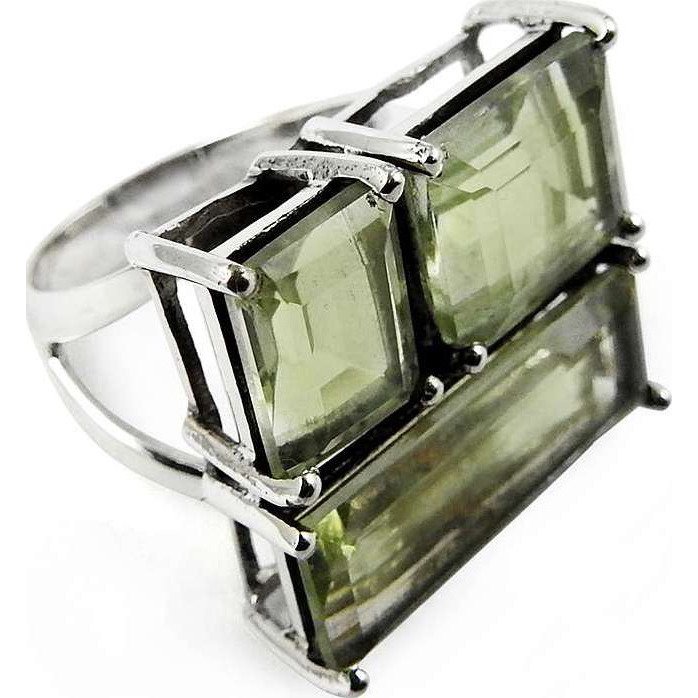 Afternoon Sun!! 925 Sterling Silver Green Amethyst Ring