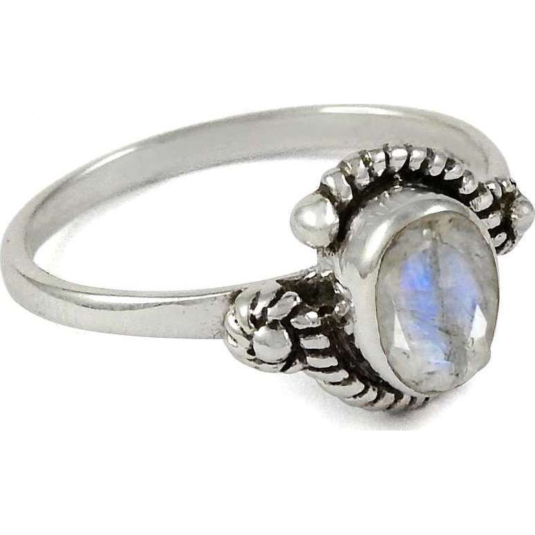 Royal  925 Sterling Silver Rainbow Moonstone Ring
