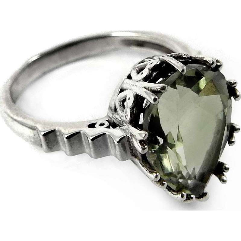 Big Royal 925 Sterling Silver Green Amethyst Ring