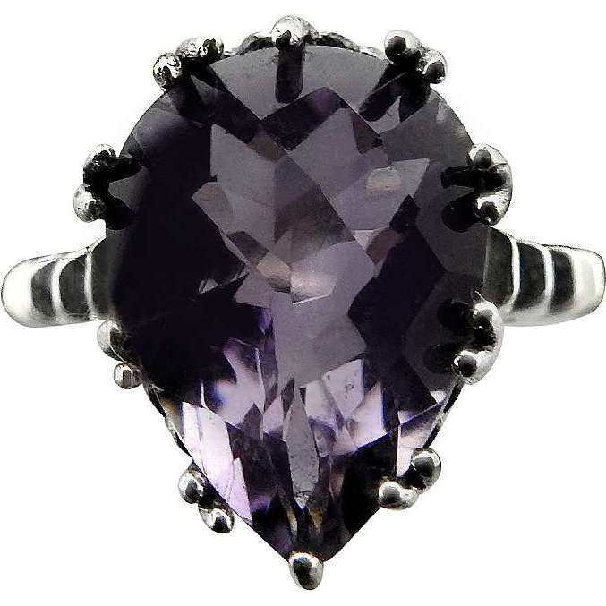 Secret Design 925 Sterling Silver Amethyst Ring