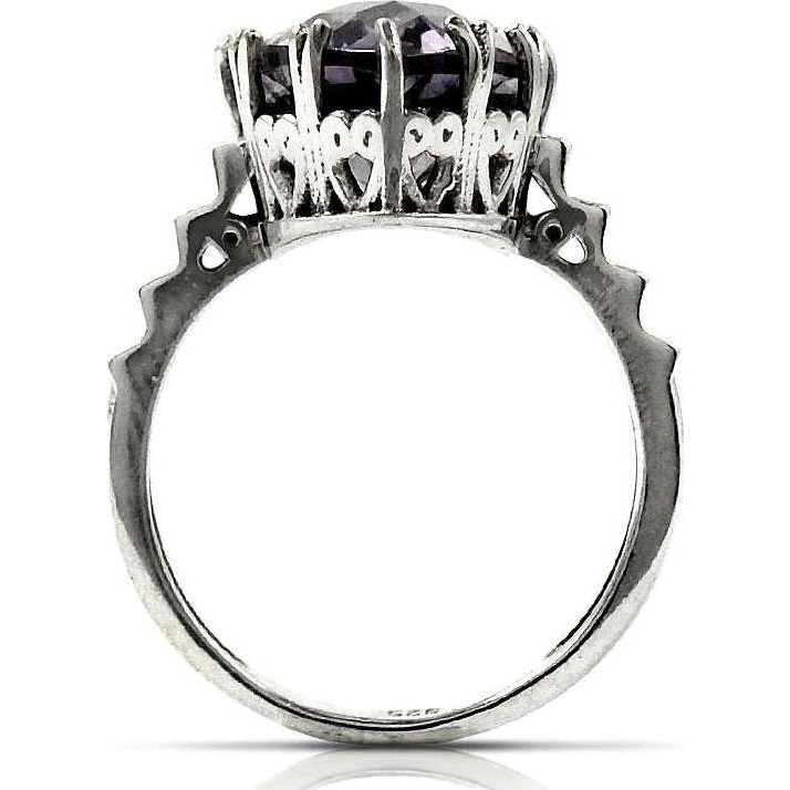 Secret Design 925 Sterling Silver Amethyst Ring