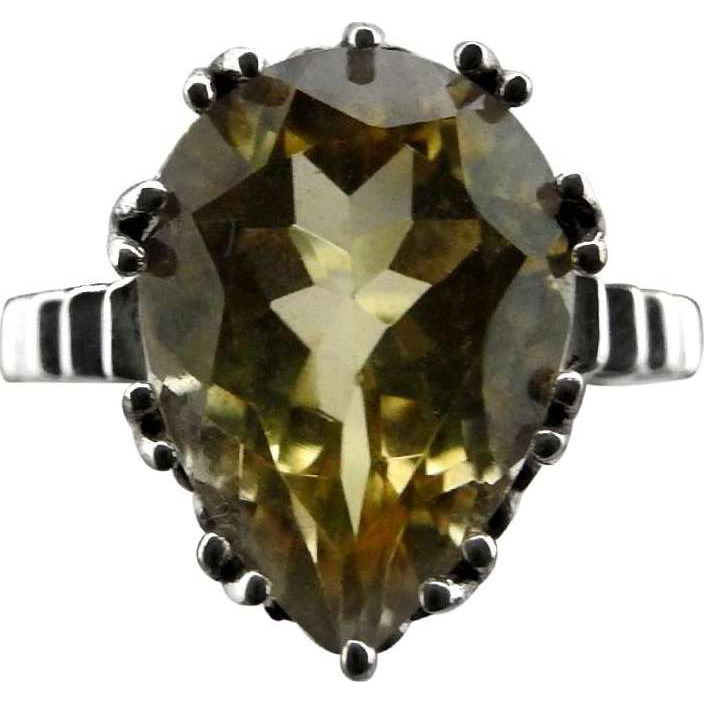 Before Time 925 Sterling Silver Citrine Ring