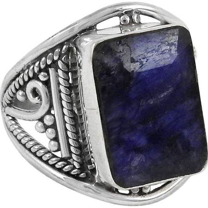 Exclusive!! 925 Sterling Silver Blue Sapphire Ring