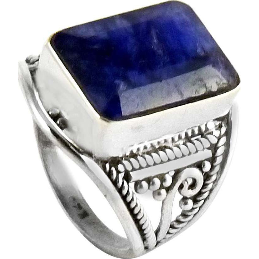 Exclusive!! 925 Sterling Silver Blue Sapphire Ring