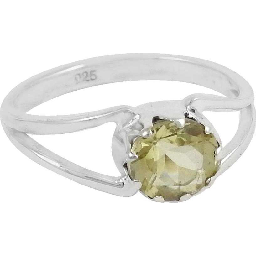 Stylish Design 925 Silver Lemon Topaz Ring