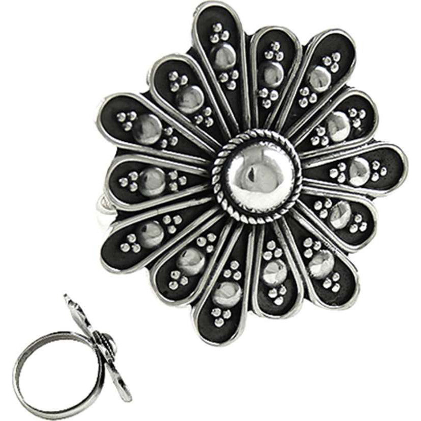 Delicate Light Rava Work 925 Silver Ring Wholesale