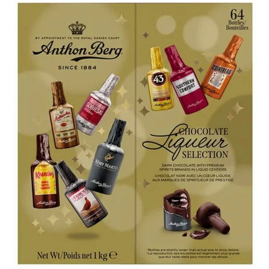 Anthon Berg Dark Chocolate Liqueur Liquor Bottles 64 ct 2.2 lbs each Sale