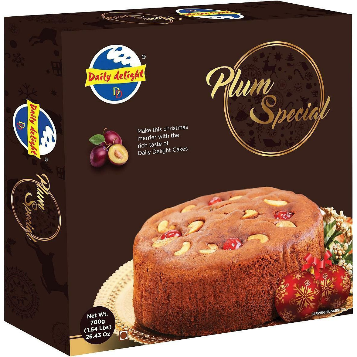 Case of 12 - Daily Delight Plum Special Cake - 700 Gm (24.7 Oz)