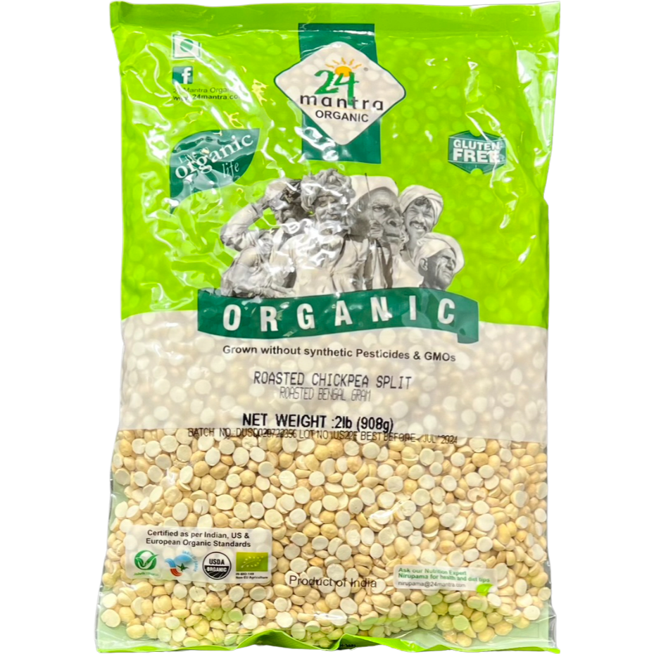 Case of 10 - 24 Mantra Organic Roasted Chickpea Split - 2 Lb (908 Gm)