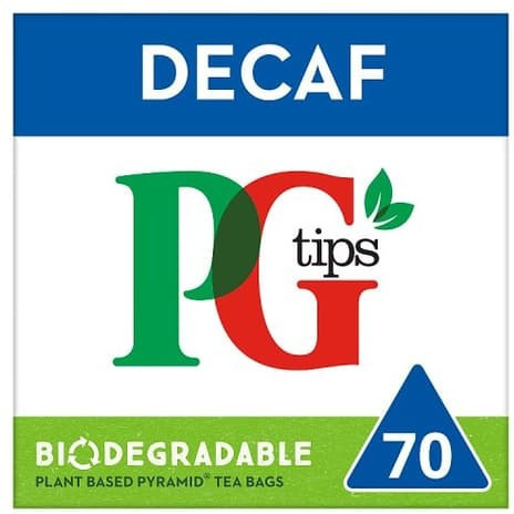 Case of 6 - Pg Tips Decaf Biodegradable 70 Pyramid Bags - 203 Gm (8.9 Oz)