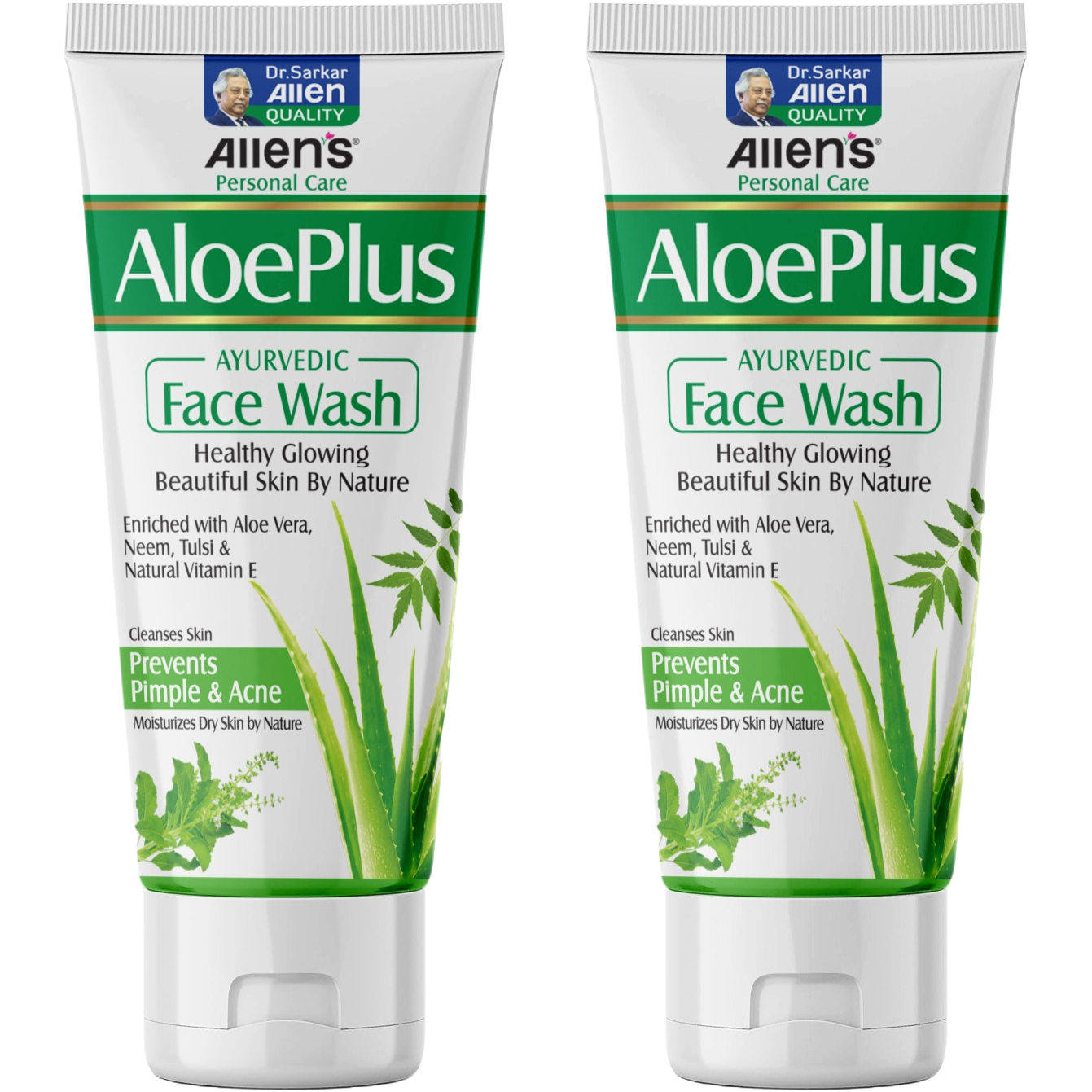 Allen Laboratories Aloe Plus Face Wash (Pack Of 2) 100 gm