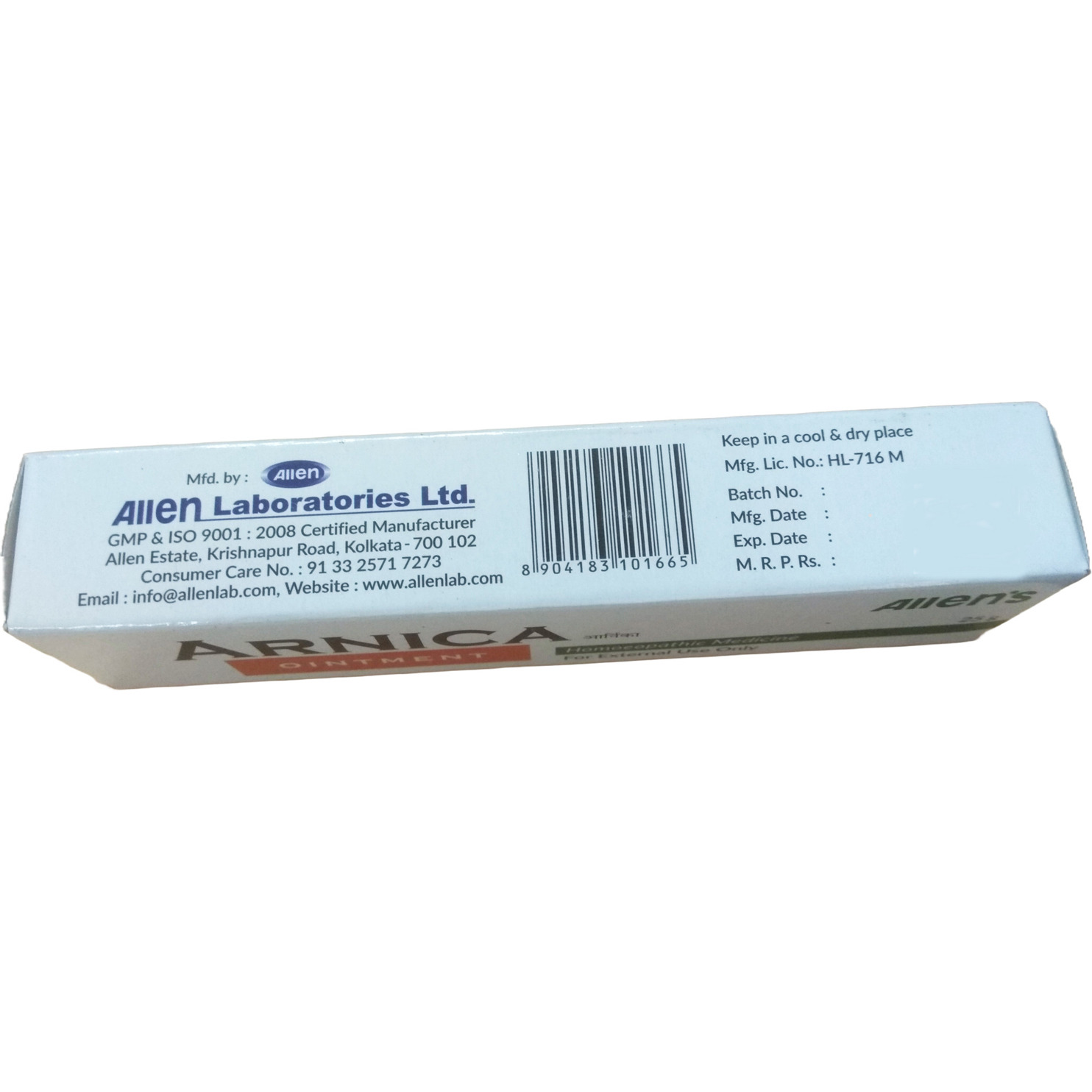 Allen Laboratories Arnica Ointment 25 gms (Pack of 4)