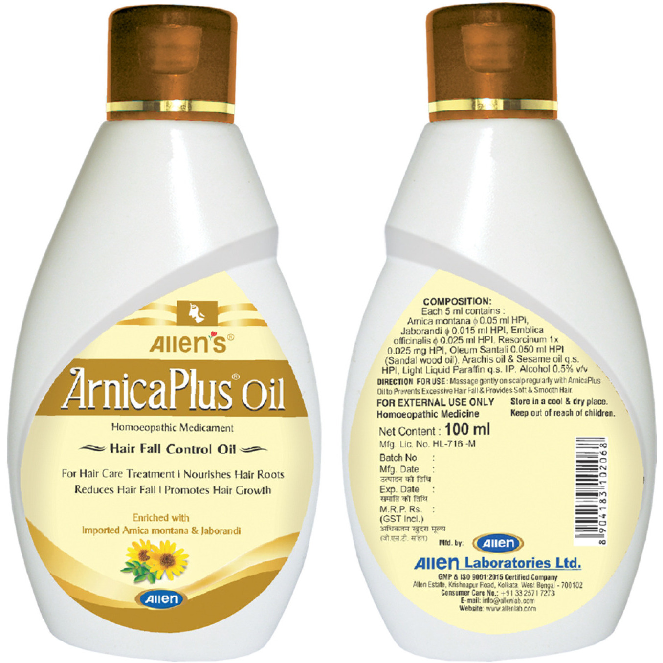 Allen Laboratories Arnica Plus Hair Oil 100 ml (Pack of 3)