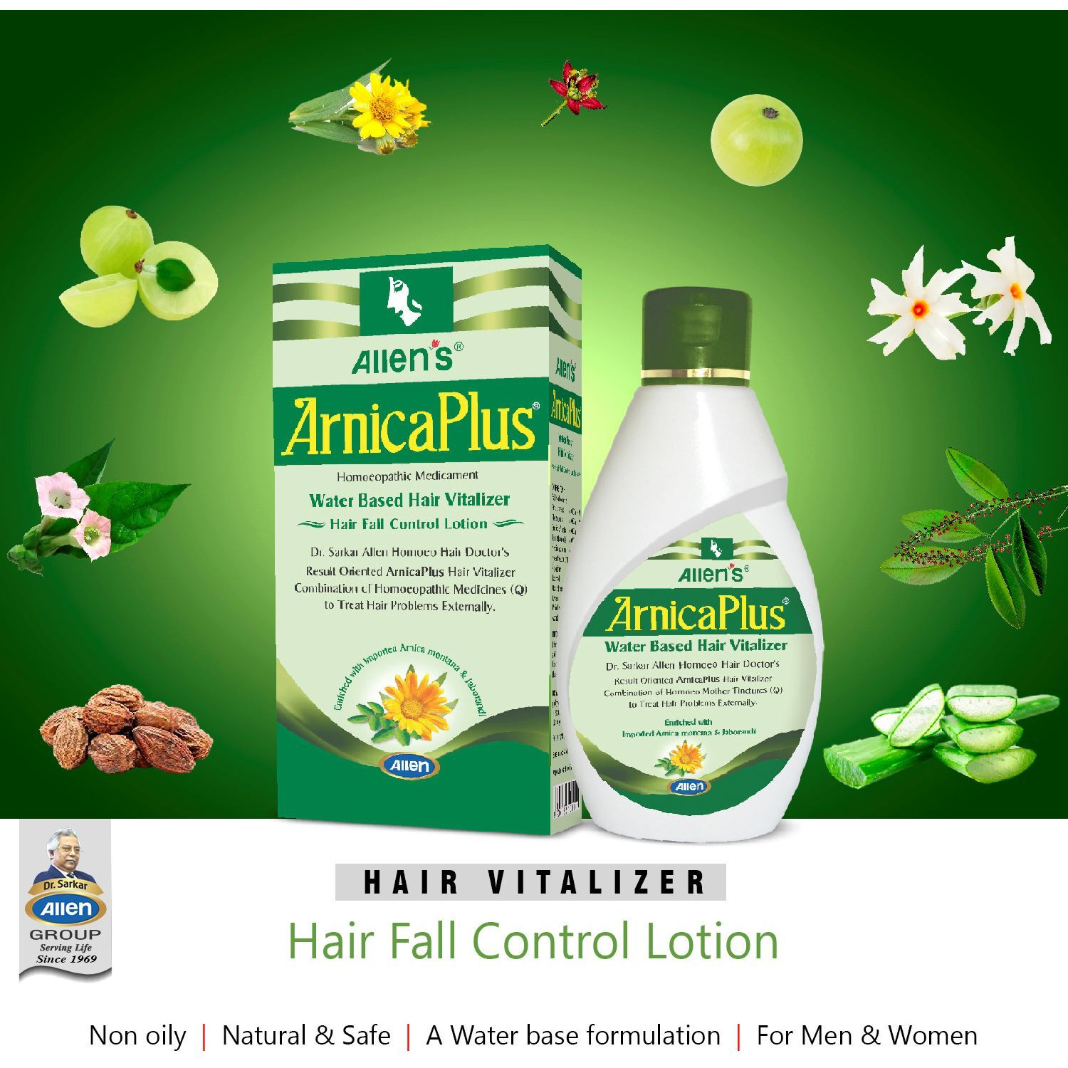 Allen Laboratories Arnica Plus Triple Action Hair Vitalizer 100 ml with Triofer 50 Tablets