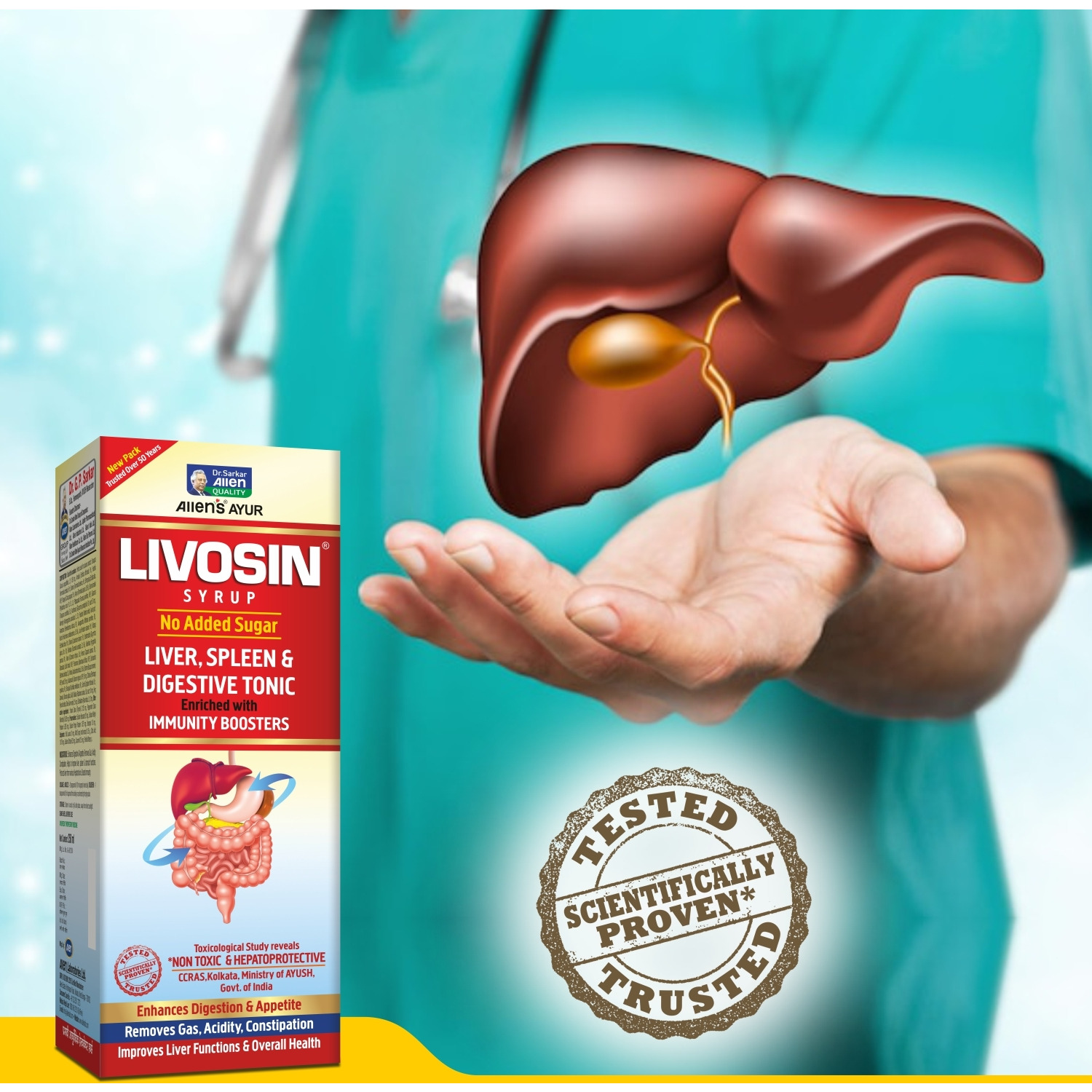 Allen Laboratories Livosin Syrup - No Added Sugar 250 ml