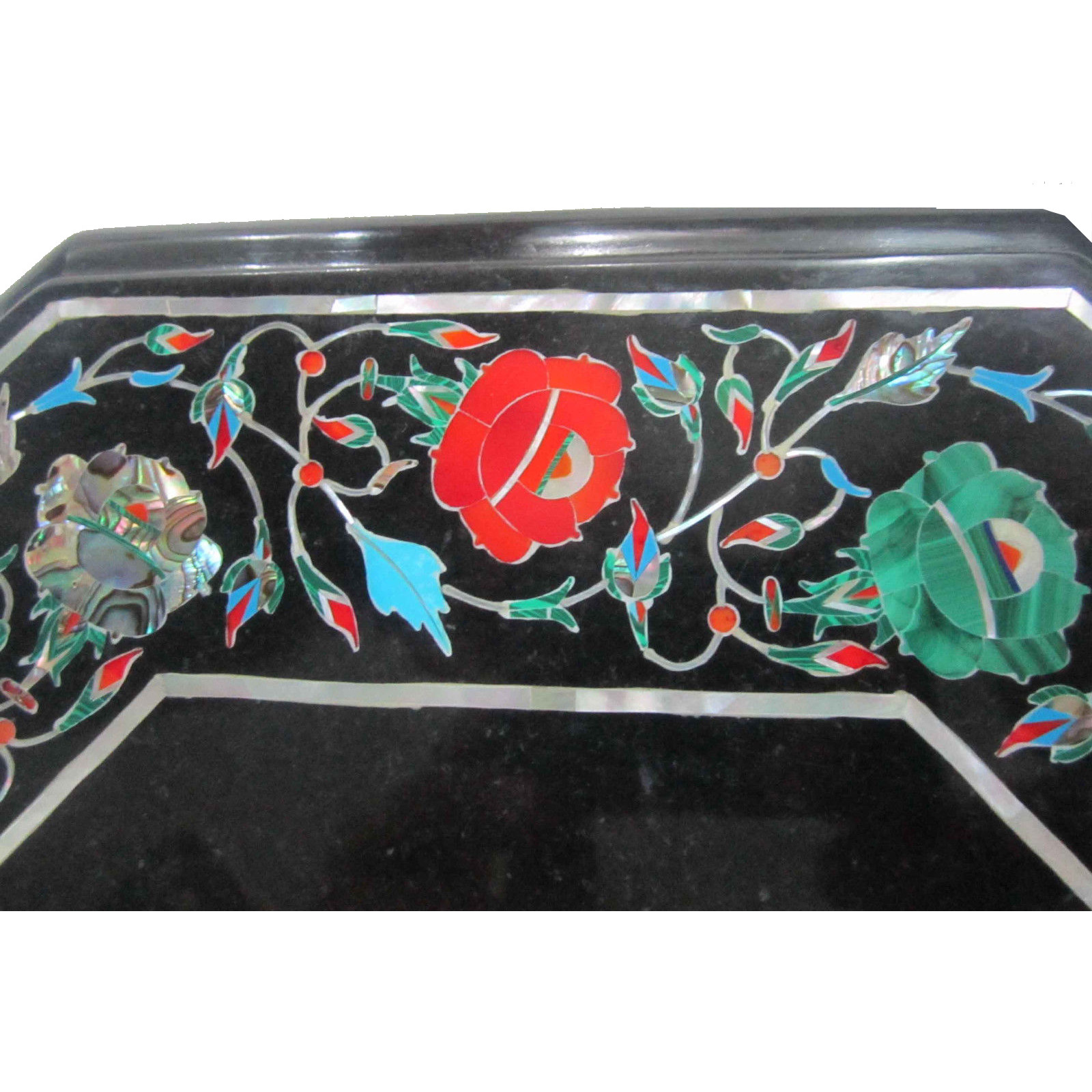 Black Marble Table Top  with H 18 inch wooden Stand