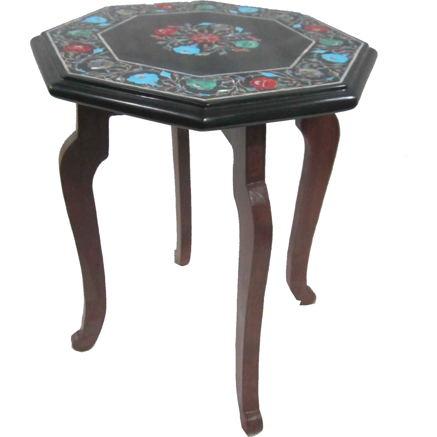 Black Marble Table Top  with H 18 inch wooden Stand