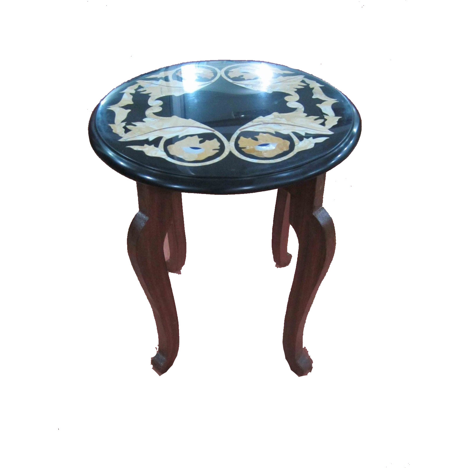 Black Marble Table Top  with H 18 inch wooden Stand