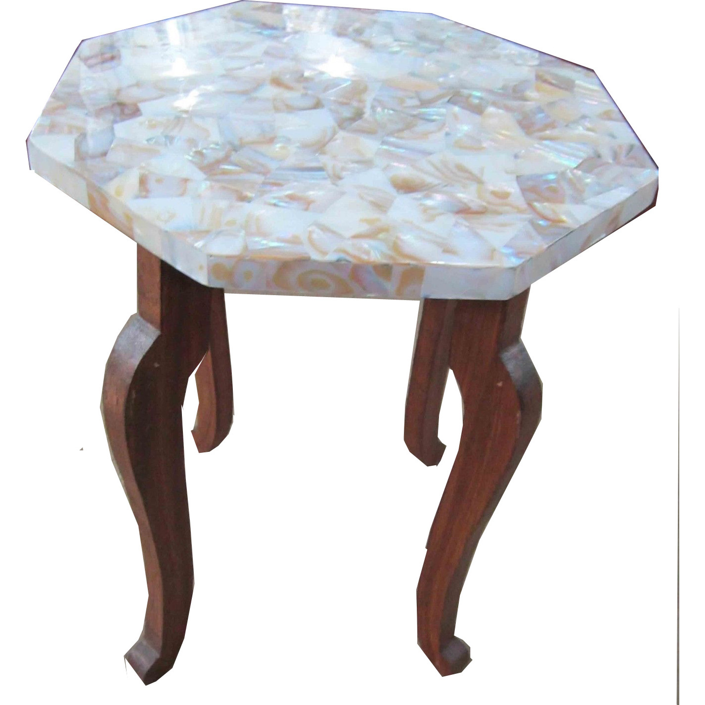 White Marble Table Top  with H 18 inch wooden Stand