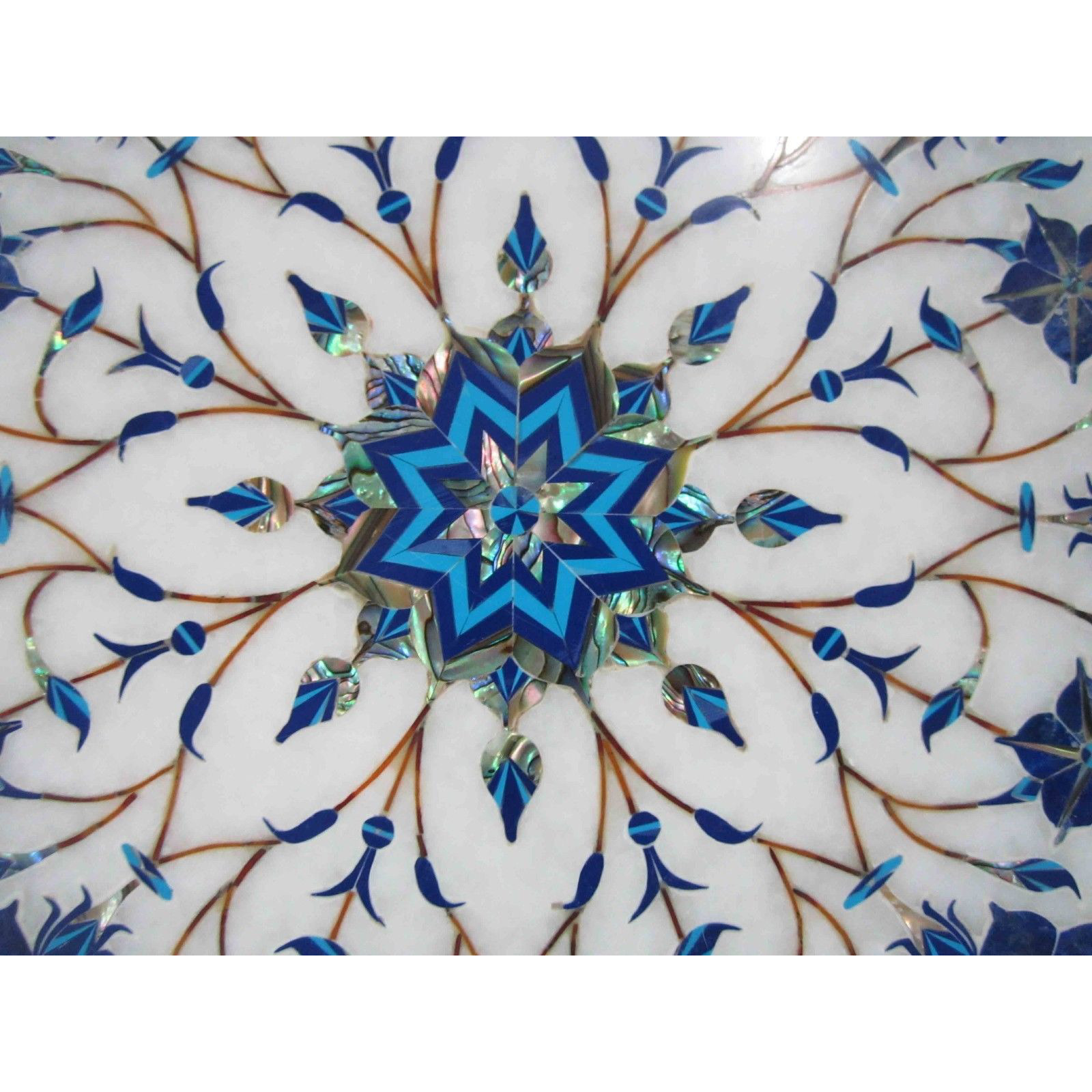 White Marble Table Top  with H 18 inch wooden Stand