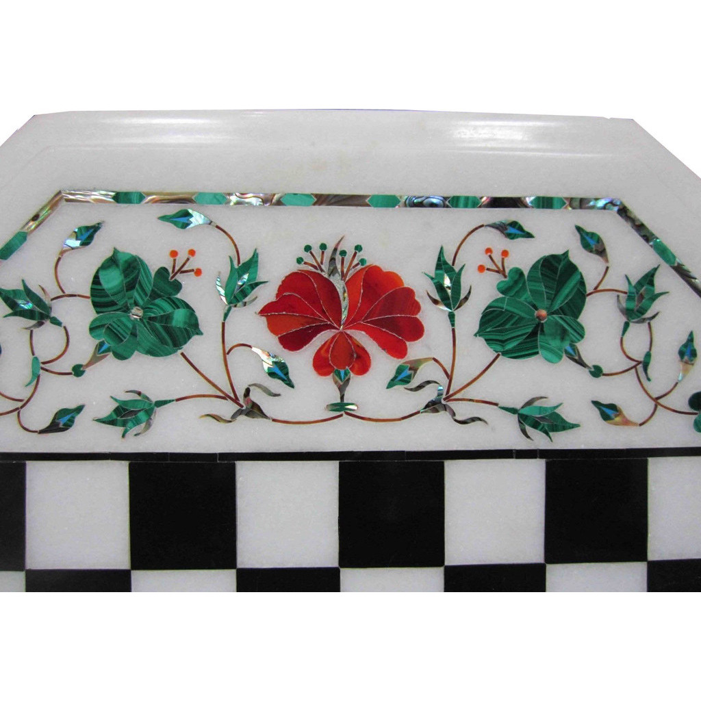 White Marble Chess Table Top