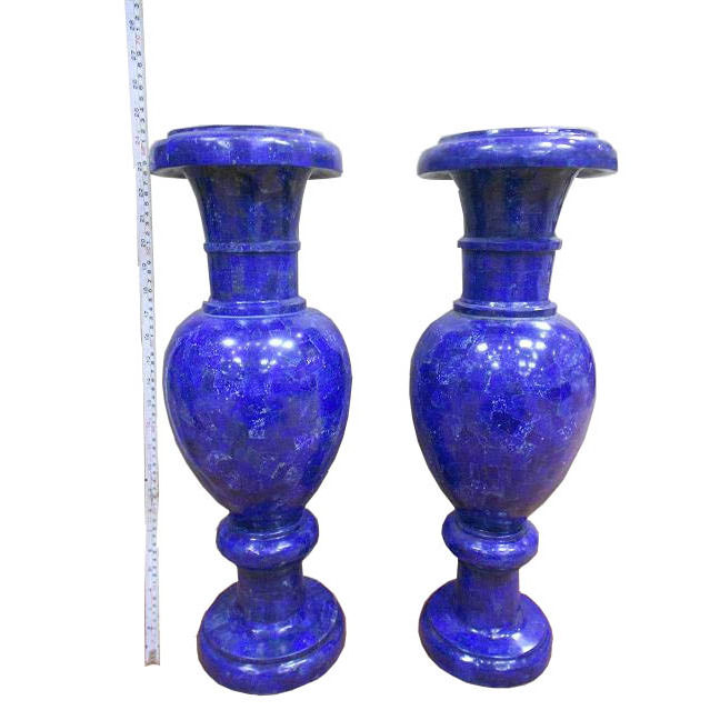 Blue Marble Flower Vase