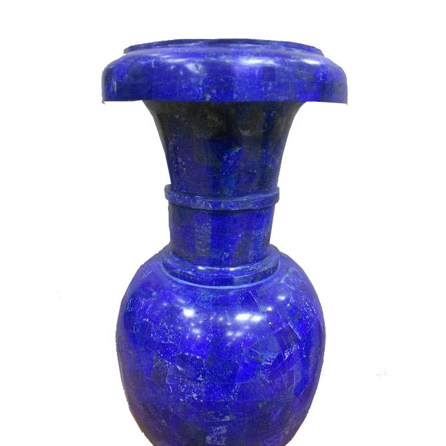 Blue Marble Flower Vase