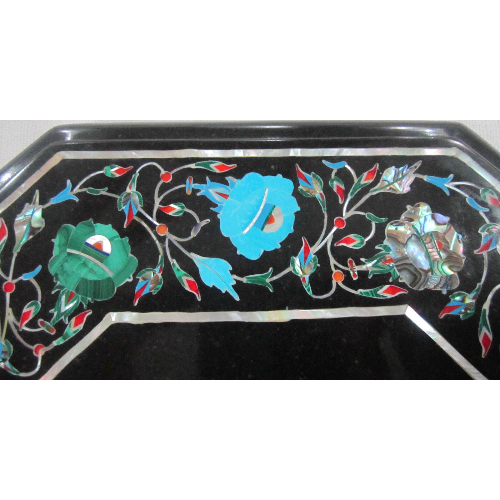 Black Marble Table Top  with H 18 inch wooden Stand